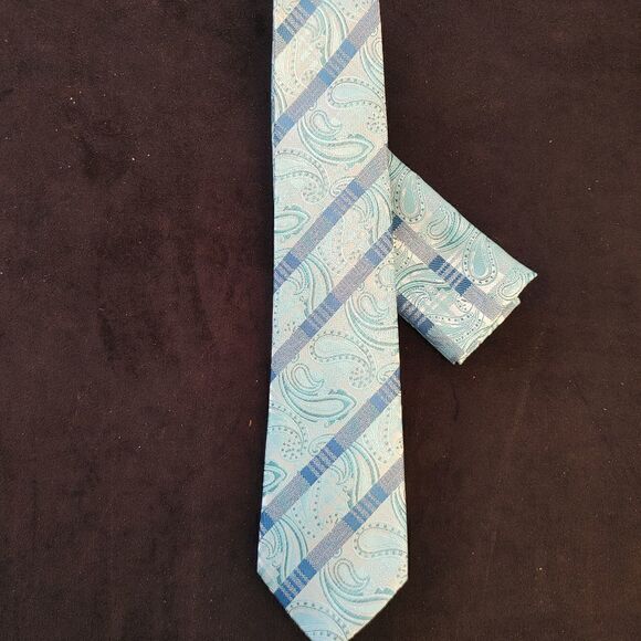 FRATELLO MEN'S WOVEN SLIM TIE AND POCKET SQUARE. - Picture 1 of 8